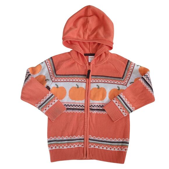 Gymboree Pumpkin Zip-Up Hooded Cardigan - Picture 1 of 10